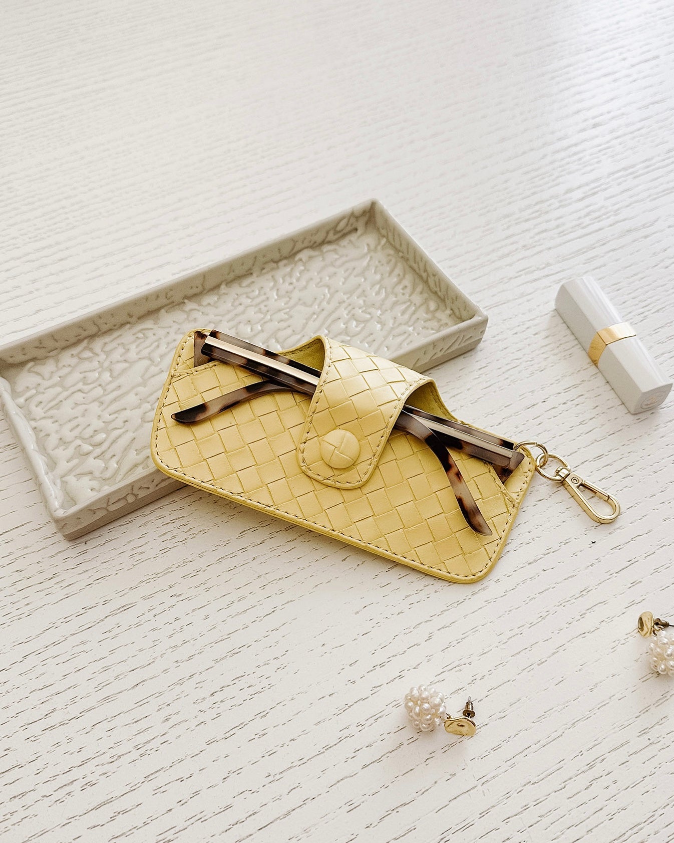 Skittle Sunglass Case (Woven Butter Yellow)