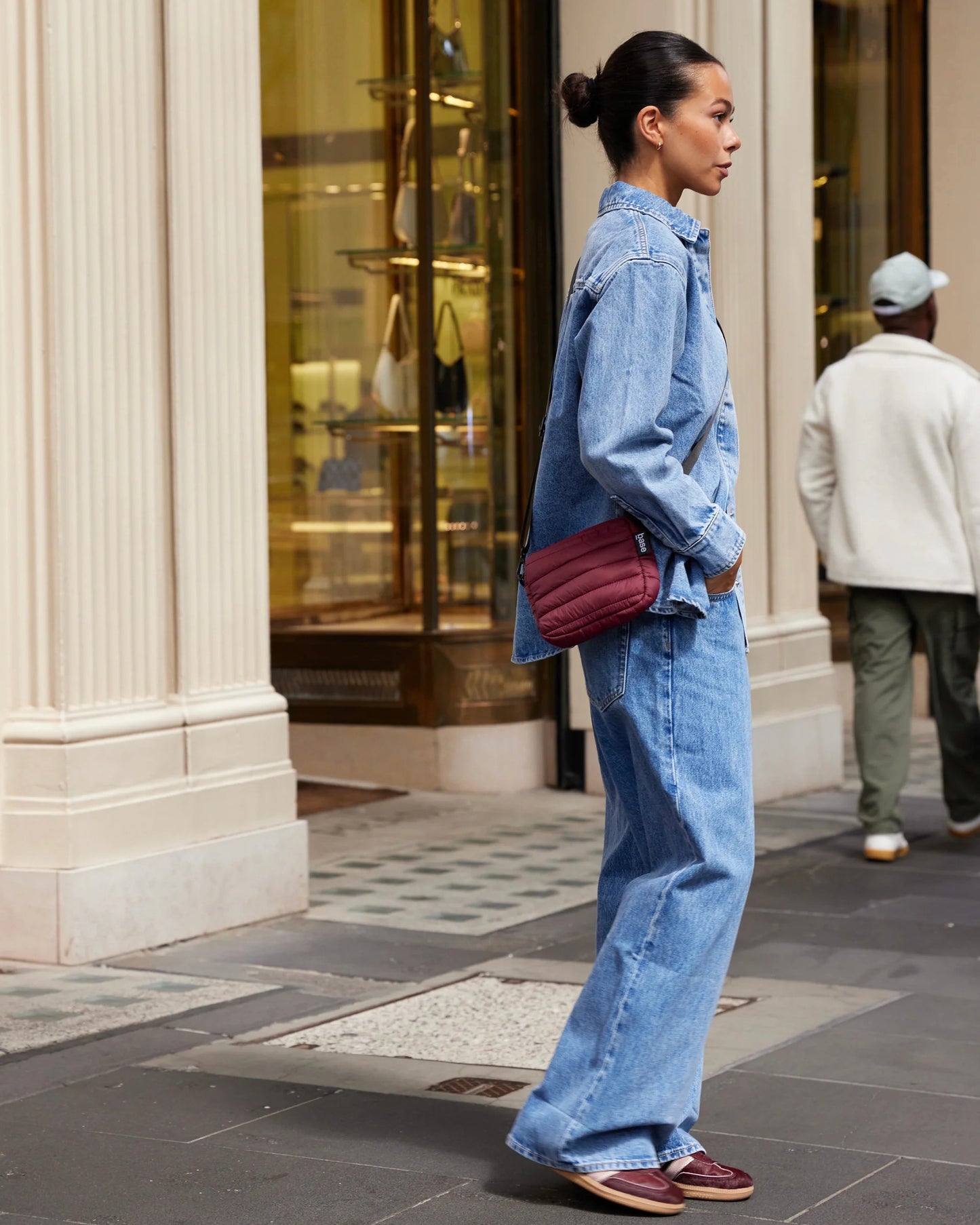 Mini Base Crossbody Bag (Burgundy)