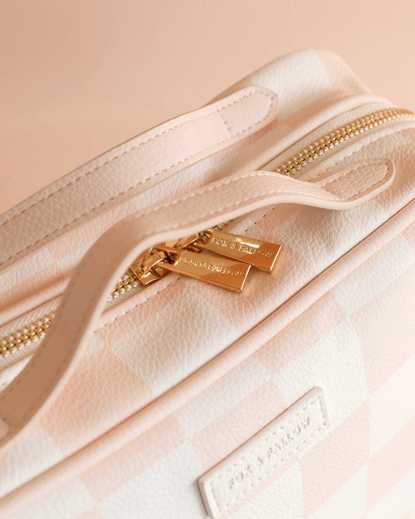 Check Makeup Bag/Toiletry Bag (Salmon)