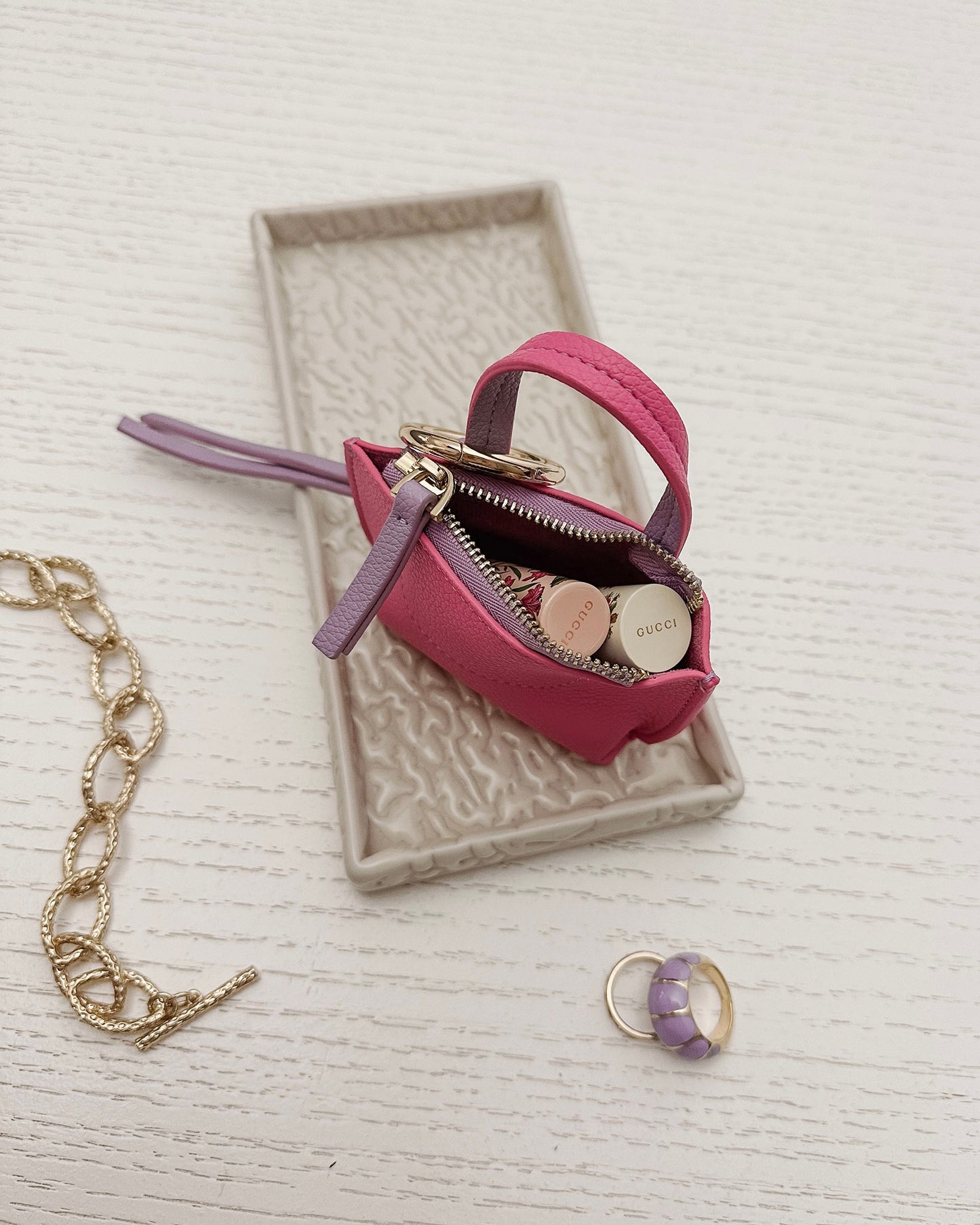 Gina Bag Charm (Hot Pink)