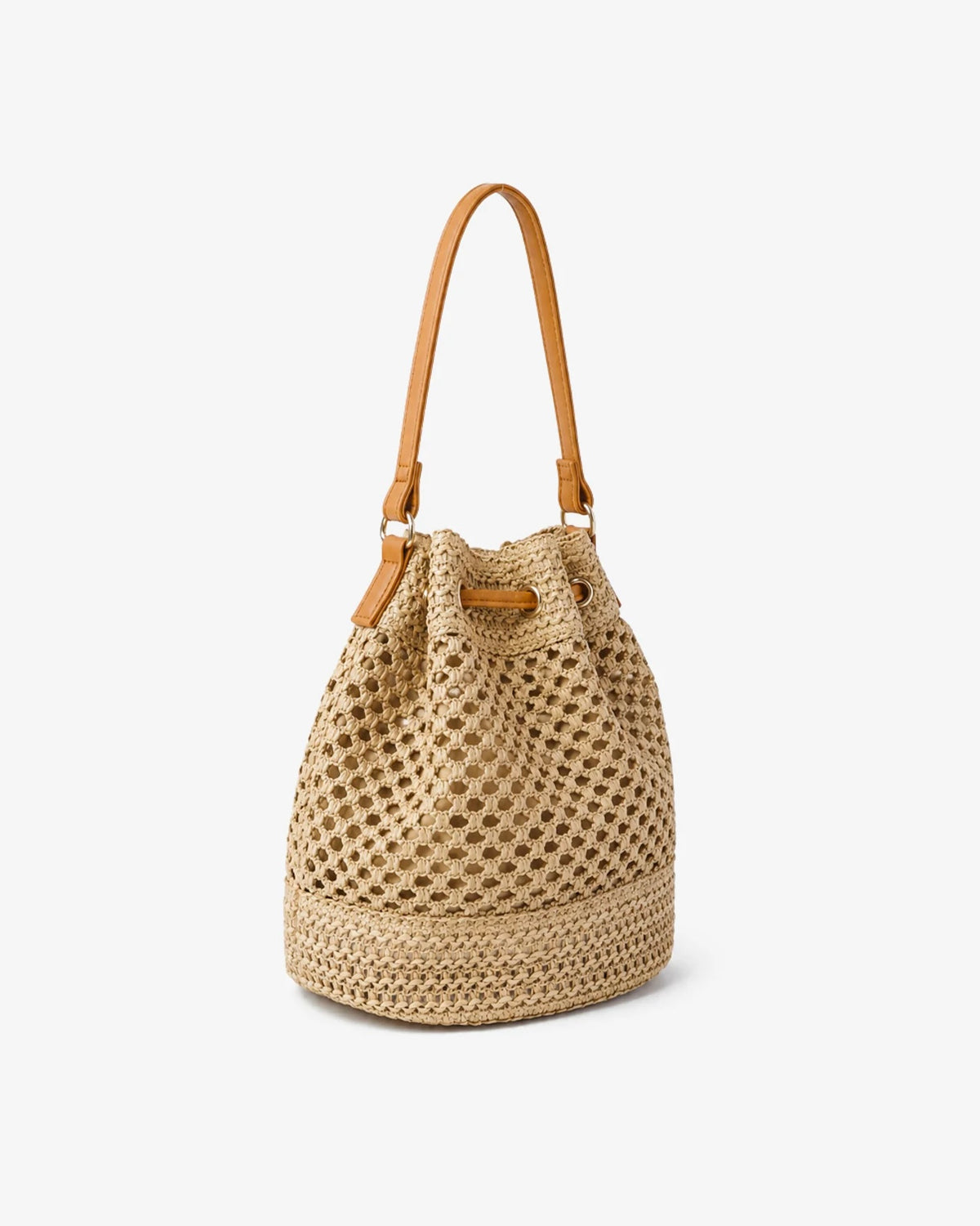 Paige Straw Bucket Bag