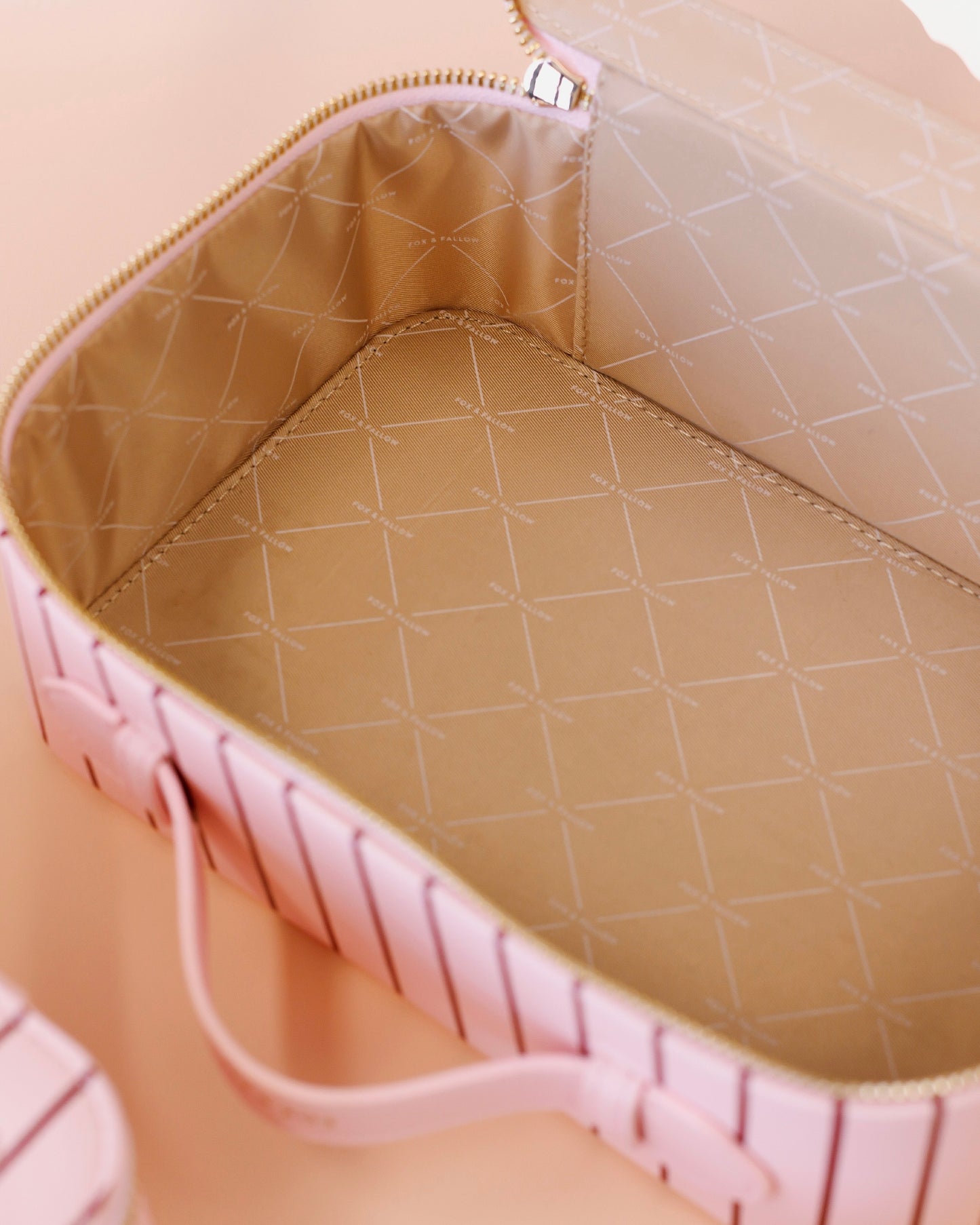 Nested Cosmetic Trio (Rosé Pinstripe)