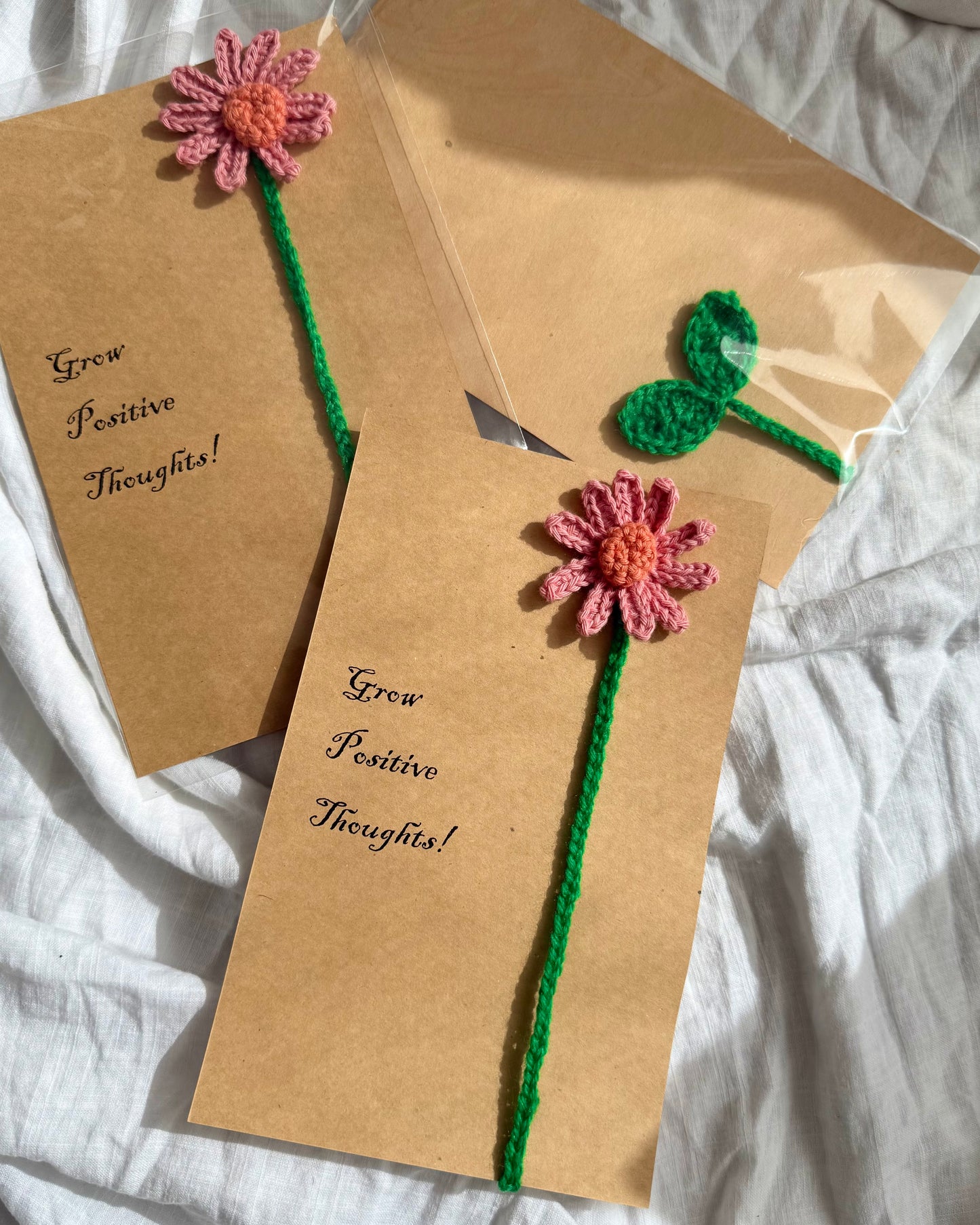 Flower Bookmark (Pink/Grow Positive Thoughts)