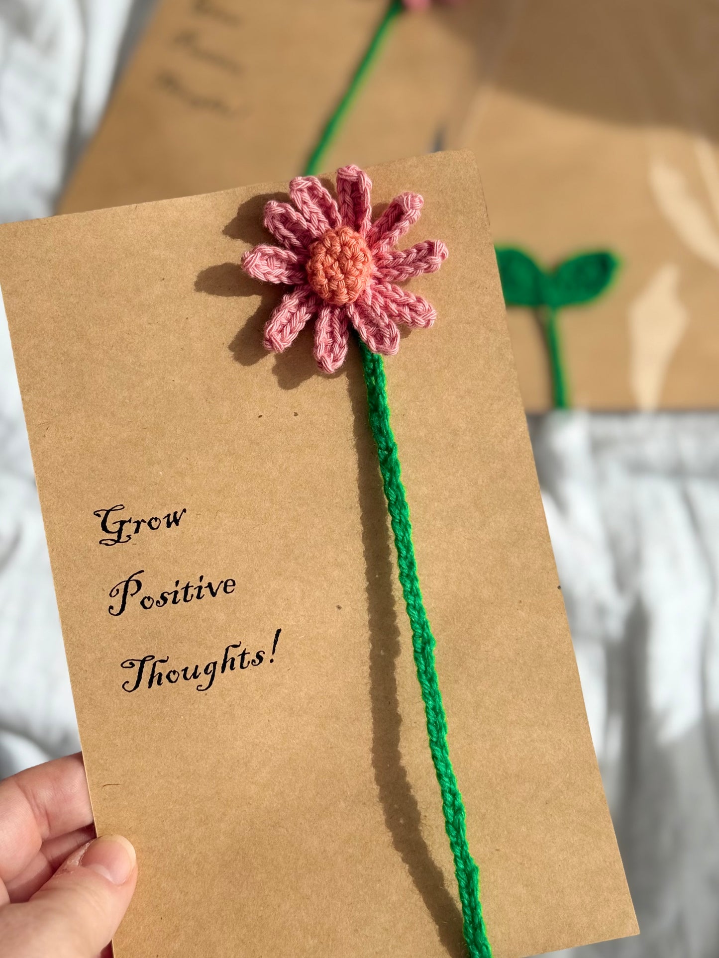 Flower Bookmark (Pink/Grow Positive Thoughts)