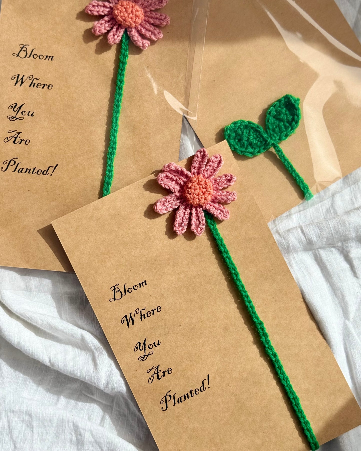 Flower Bookmark (Pink/Bloom Where You Are Planted)
