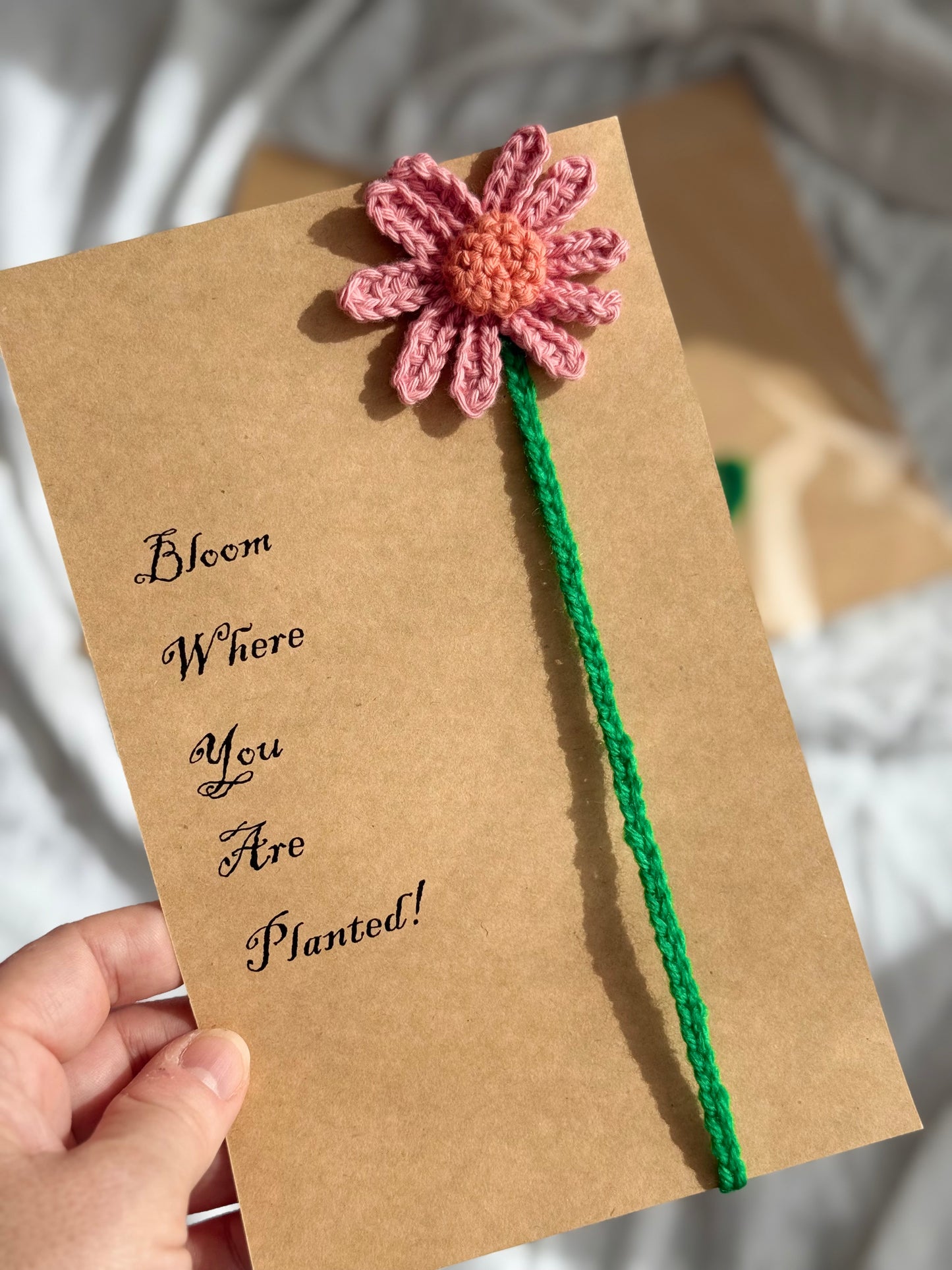 Flower Bookmark (Pink/Bloom Where You Are Planted)