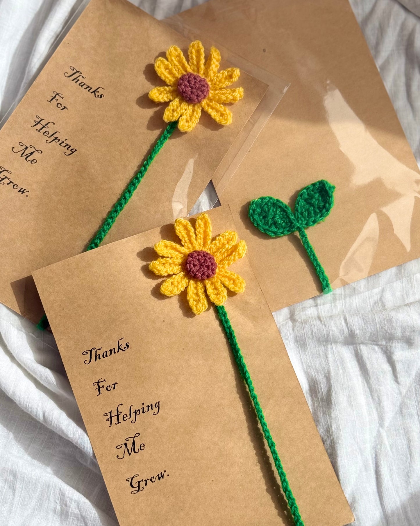 Flower Bookmark (Yellow/Thanks For Helping Me Grow)