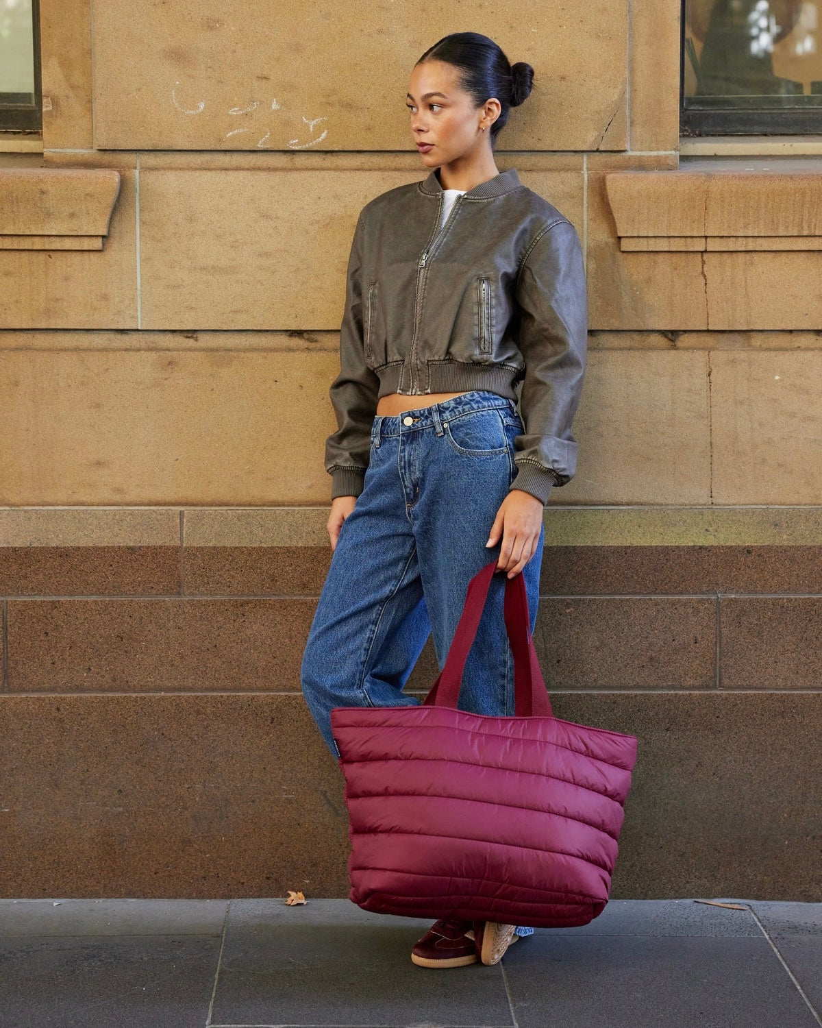Take it Base Tote Bag (Burgundy)