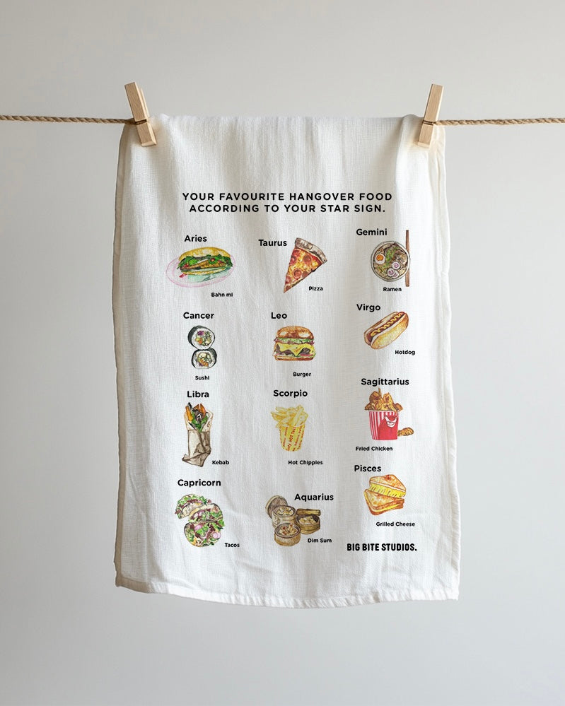 Tea Towel (Your Star Sign as Hangover Food)