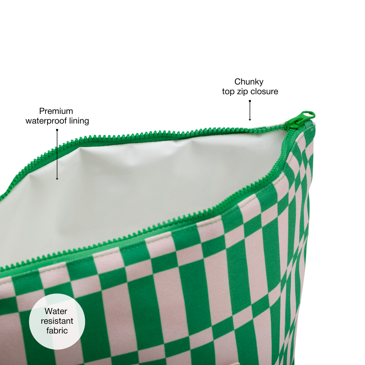 Wet Base Pouch (Pink/Green Check)