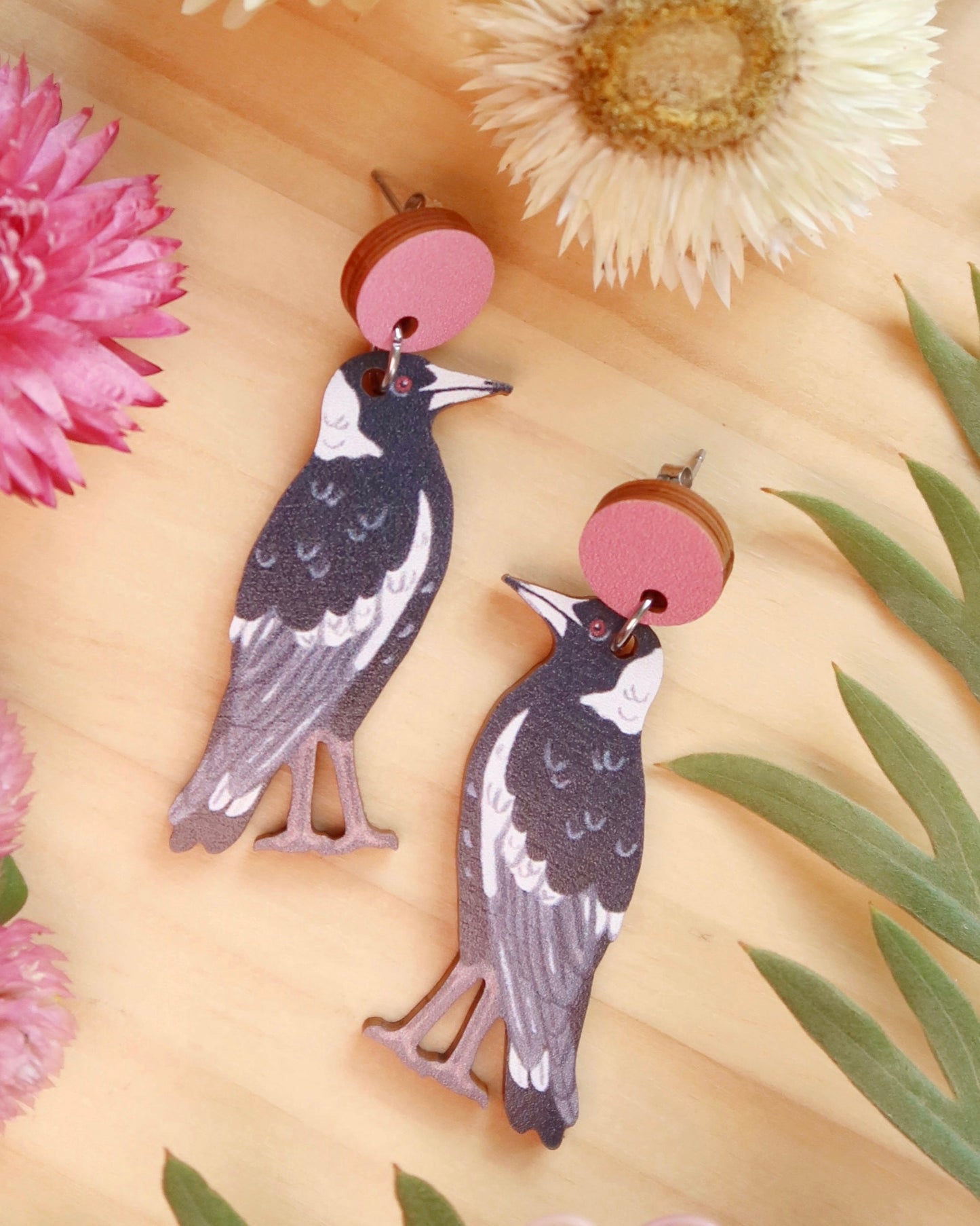 Magpie Australian Bird Earrings