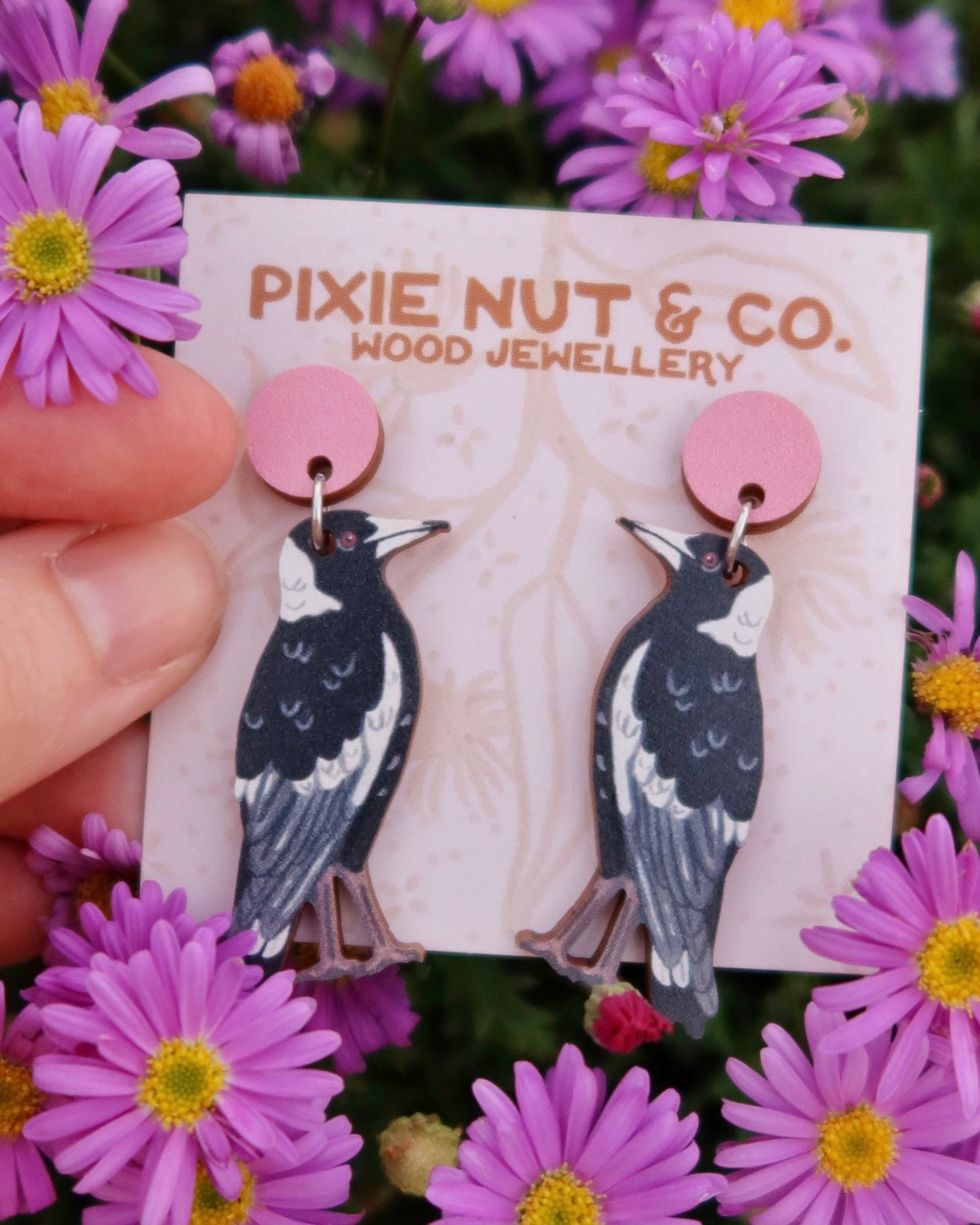 Magpie Australian Bird Earrings