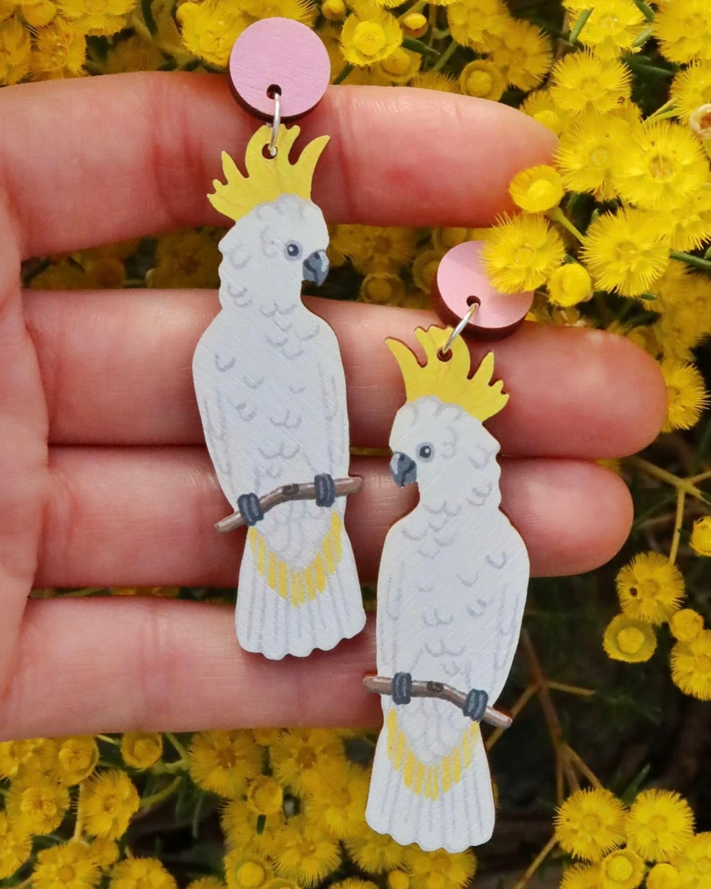 White Cockatoo Australian Bird Earrings