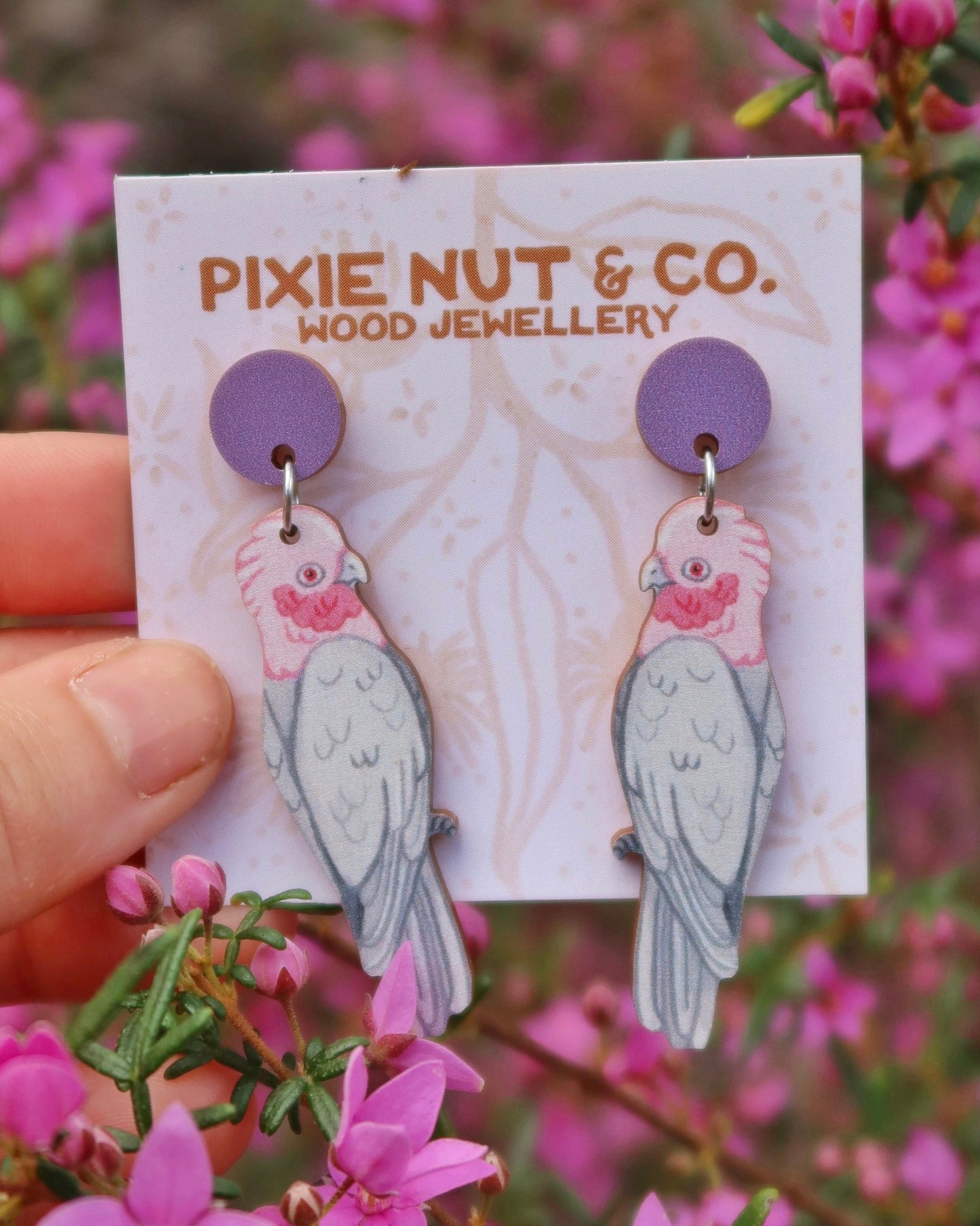 Galah Australian Bird Earrings
