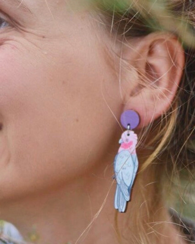 Galah Australian Bird Earrings