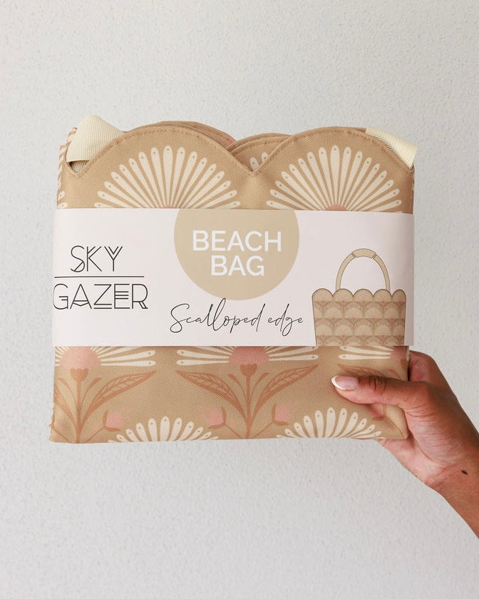 Scalloped Edge Beach Bag (Rosebud Tan)