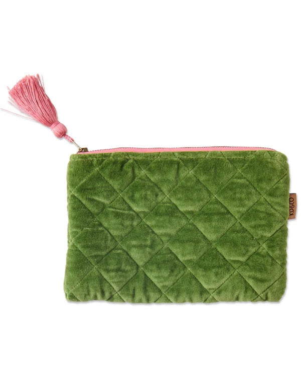 Velvet Cosmetic Purse (Moss)