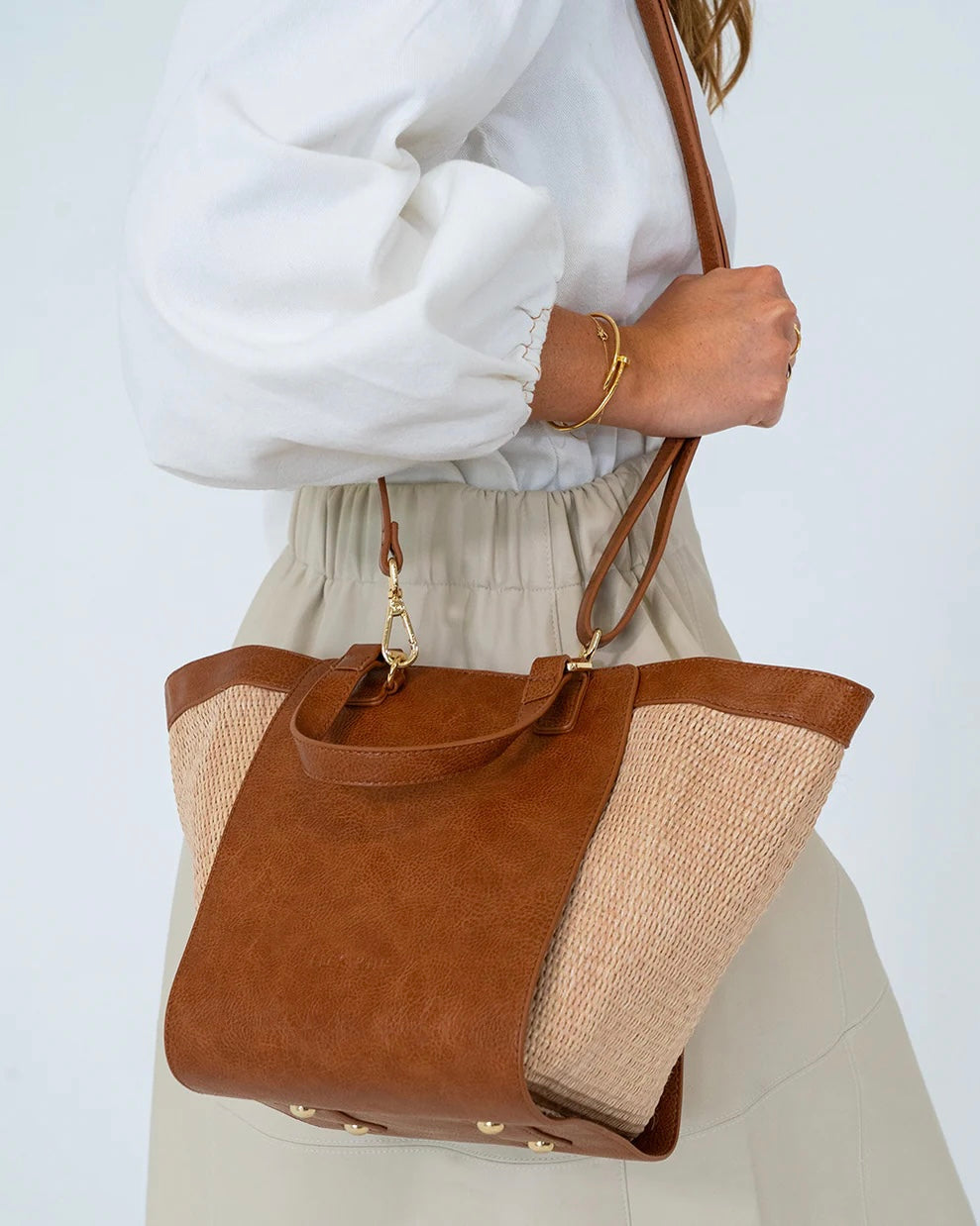 Carnegie Tote (Tan/Weave)