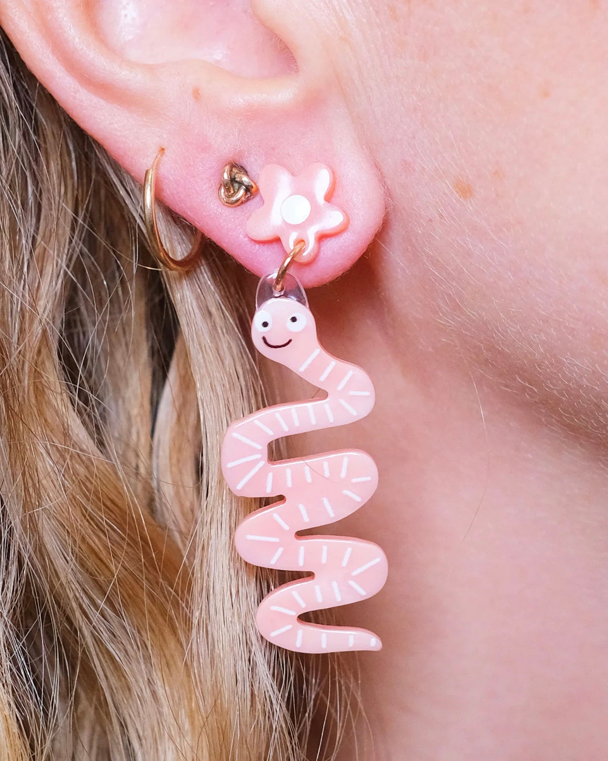 Worm Dingle Dangle Earrings