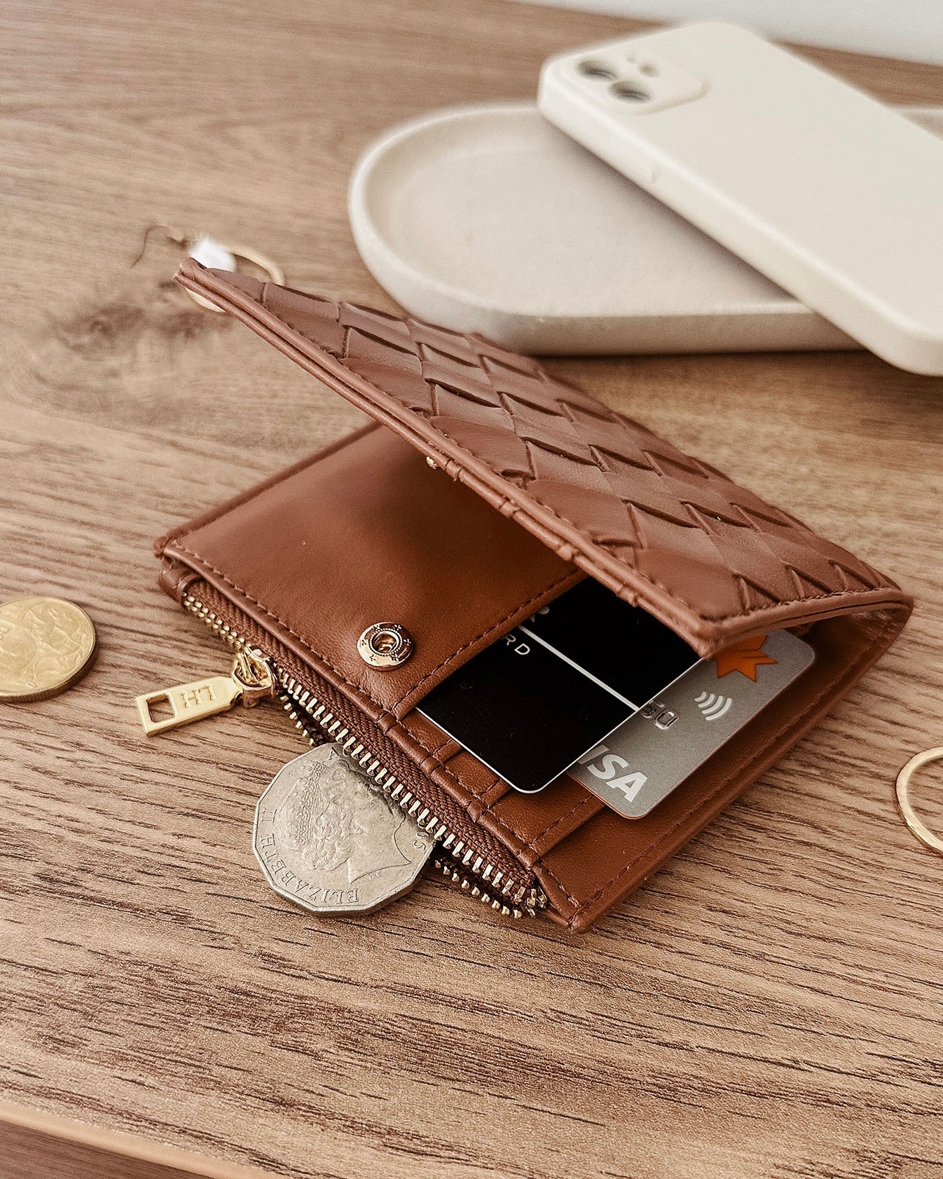 Lilly Woven Wallet (Tan)