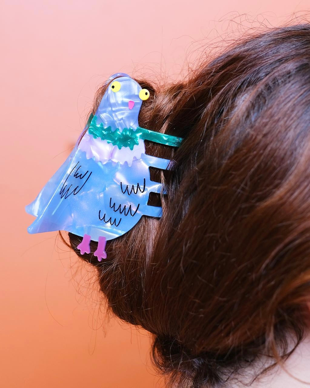 Bird Brain Pigeon Hair Claw Clip