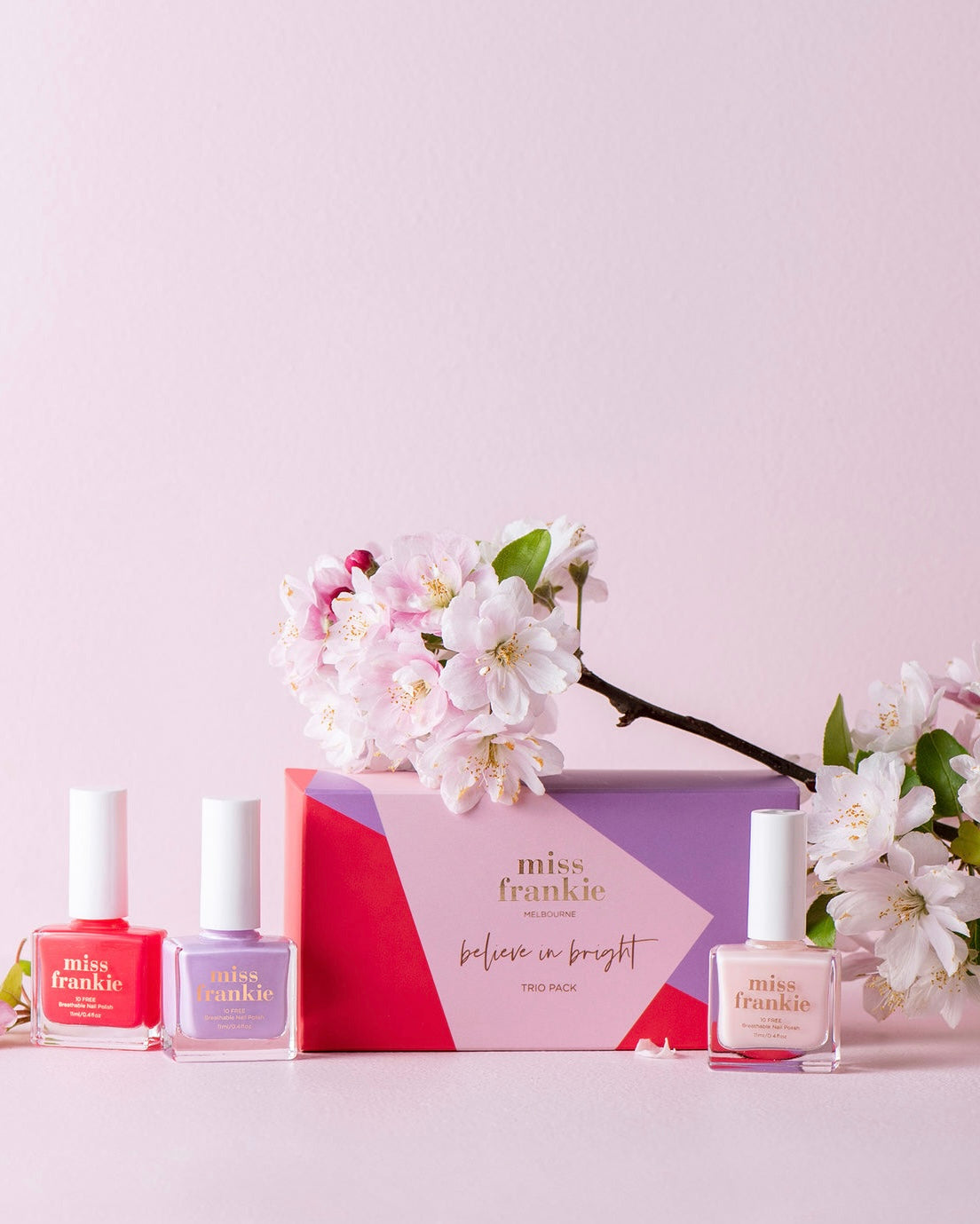 miss frankie, nail polish, gift set, vegan, 10 free, believe in bright