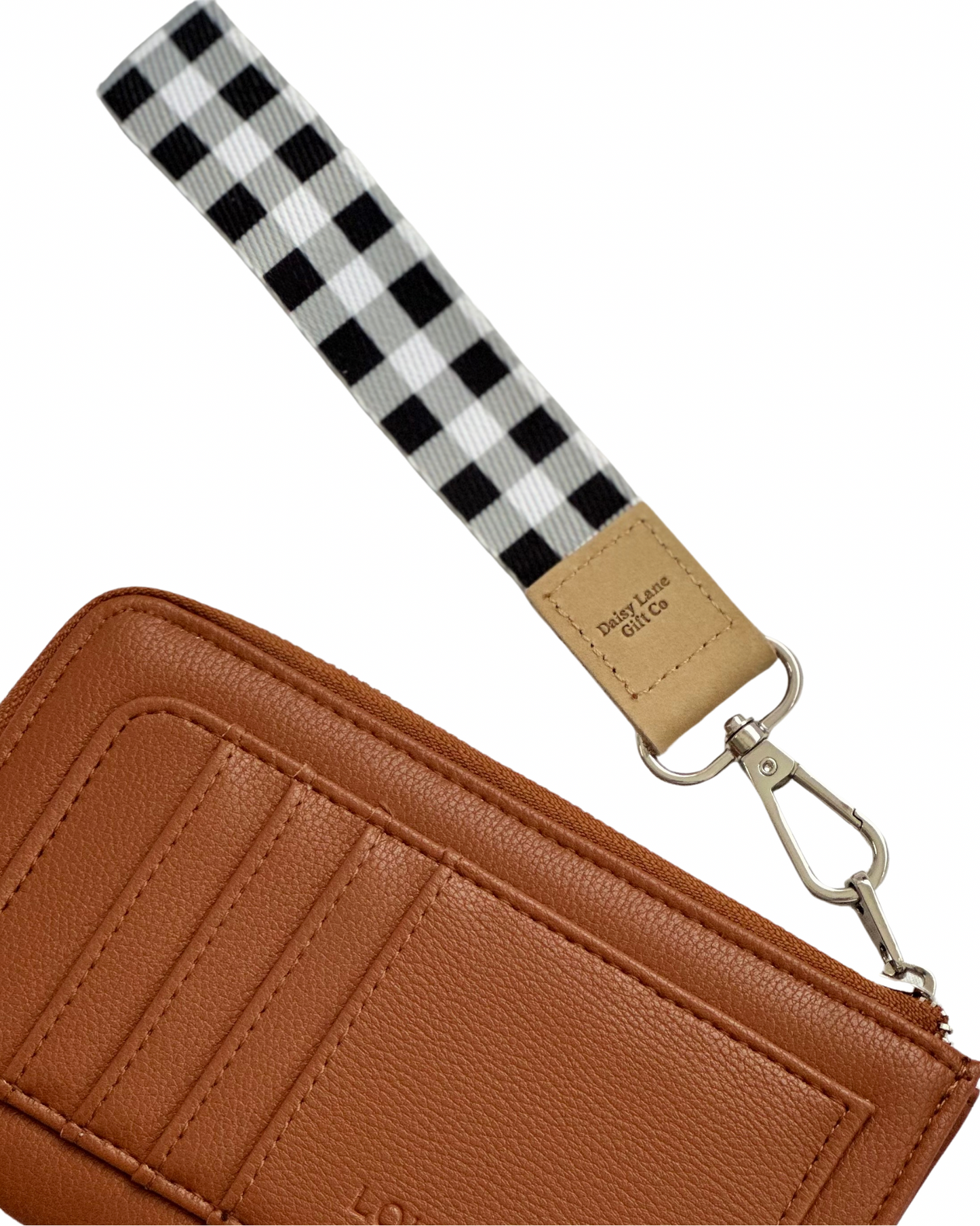 Wristlet/Key Ring (Black Gingham)