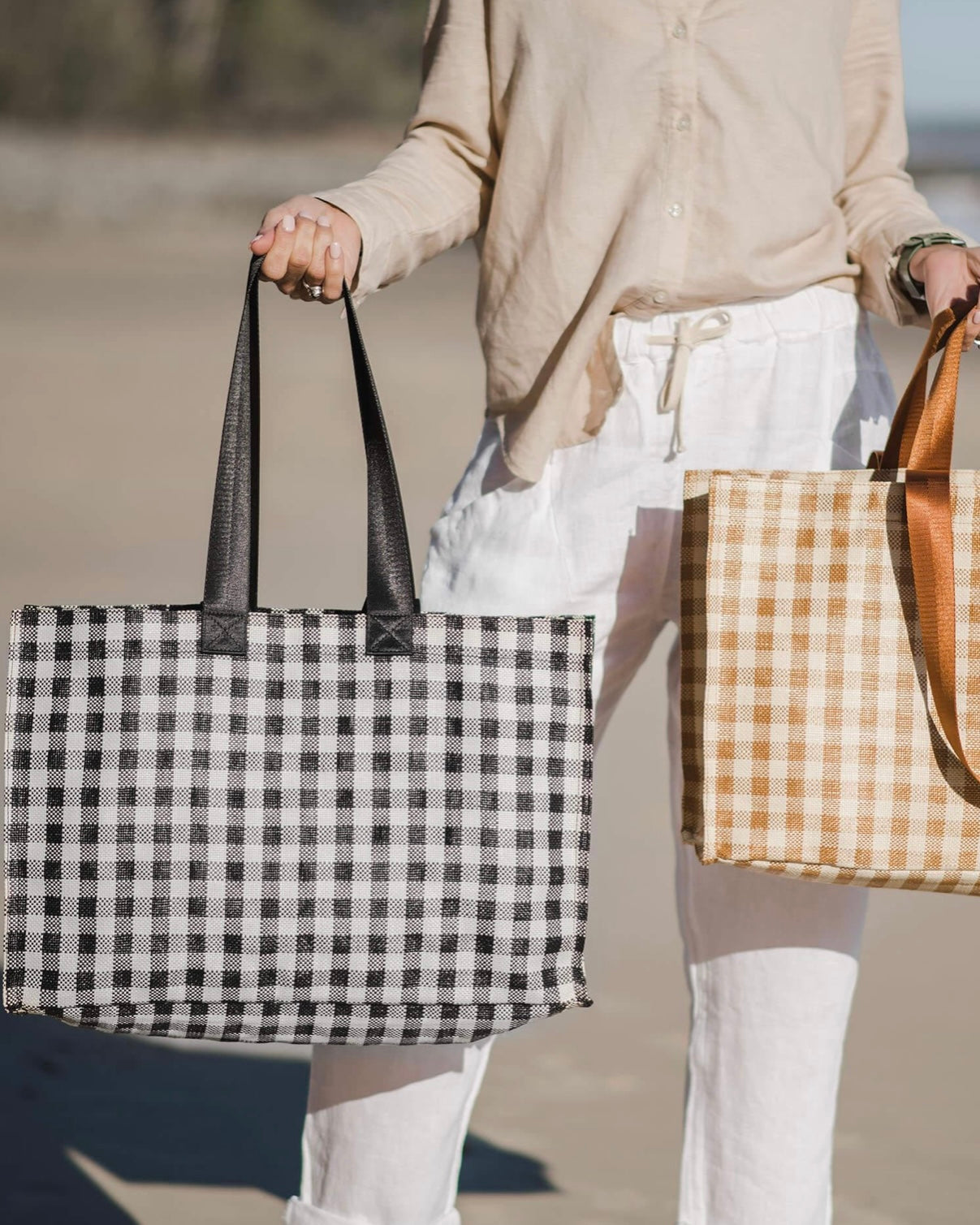 Simpson Beach/Carry All/Shopper Bag (Camel/Cream)