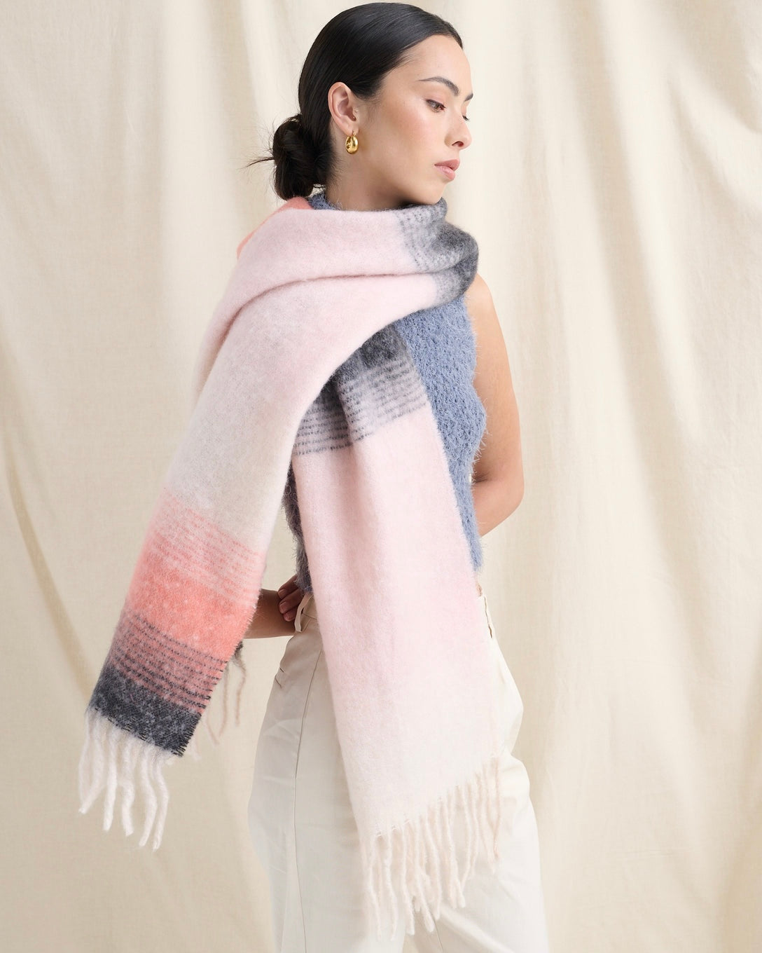 fluffy scarf, winter scarf, angels whisper