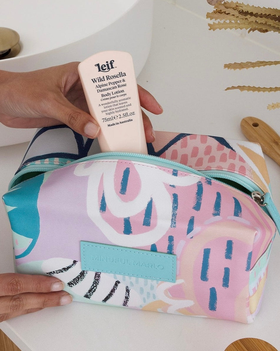 mindful marlo, haven, makeup bag, toiletry bag, wash bag,