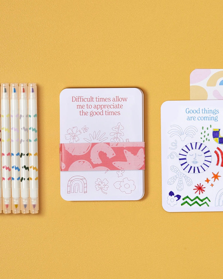 journey of something, colour your own affirmation cards, affirmation cards