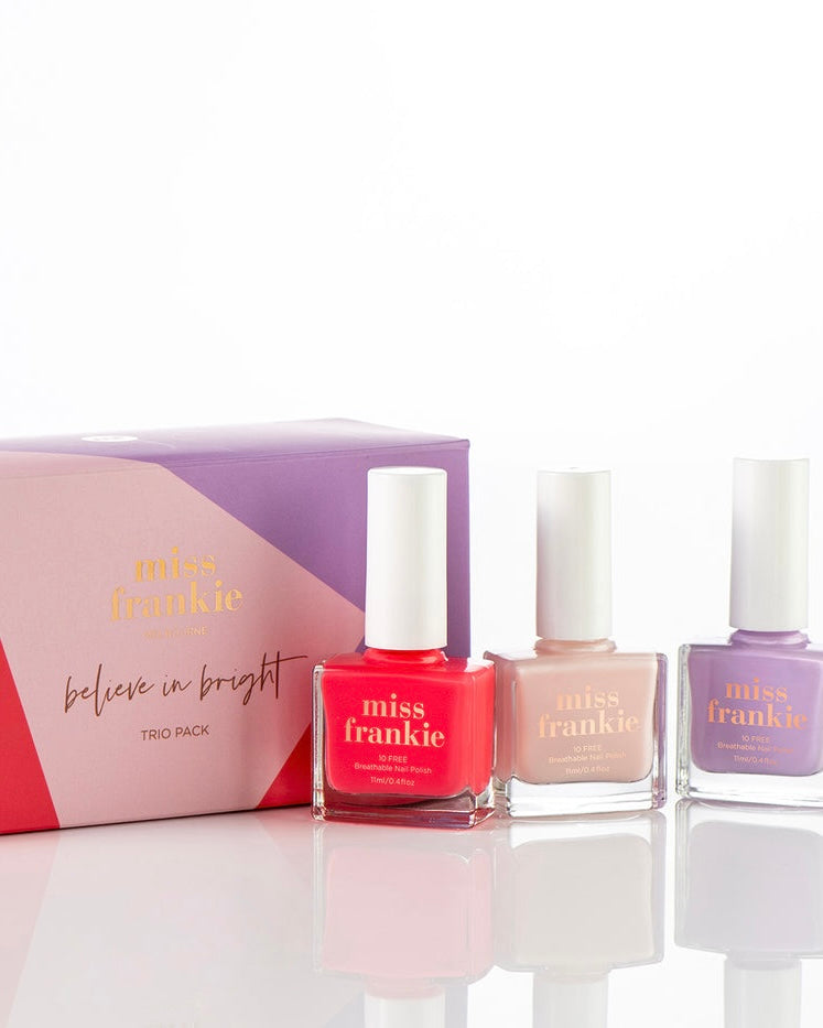 miss frankie, nail polish, gift set, vegan, 10 free, believe in bright