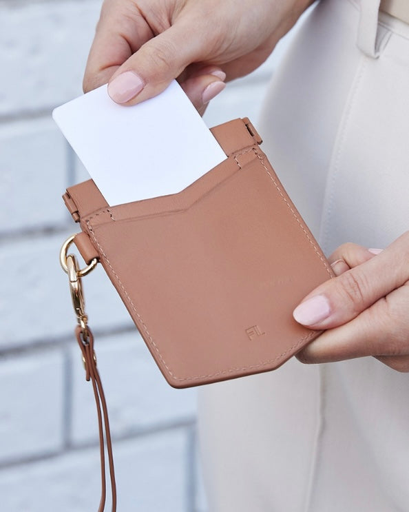fox and leo, pocket rocket, leather purse, leather wallet, card holder, tan