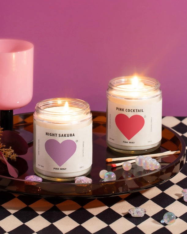 Pinkmint Soy Candle (Pink Cocktail)