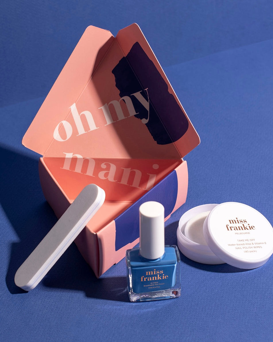 miss frankie, nail polish, oh my mani, gift set, vegan, cruelty free, into the deep,