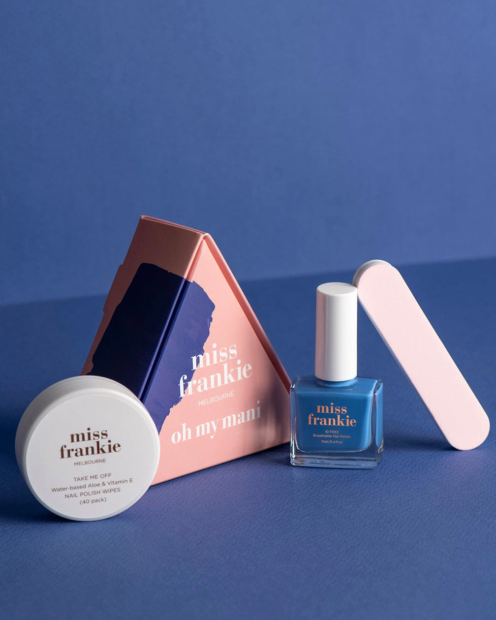 miss frankie, nail polish, oh my mani, gift set, vegan, cruelty free, into the deep,