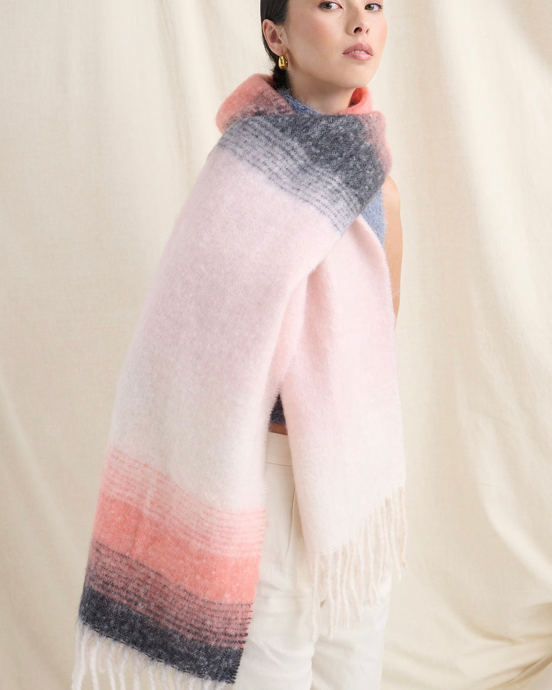 fluffy scarf, winter scarf, angels whisper