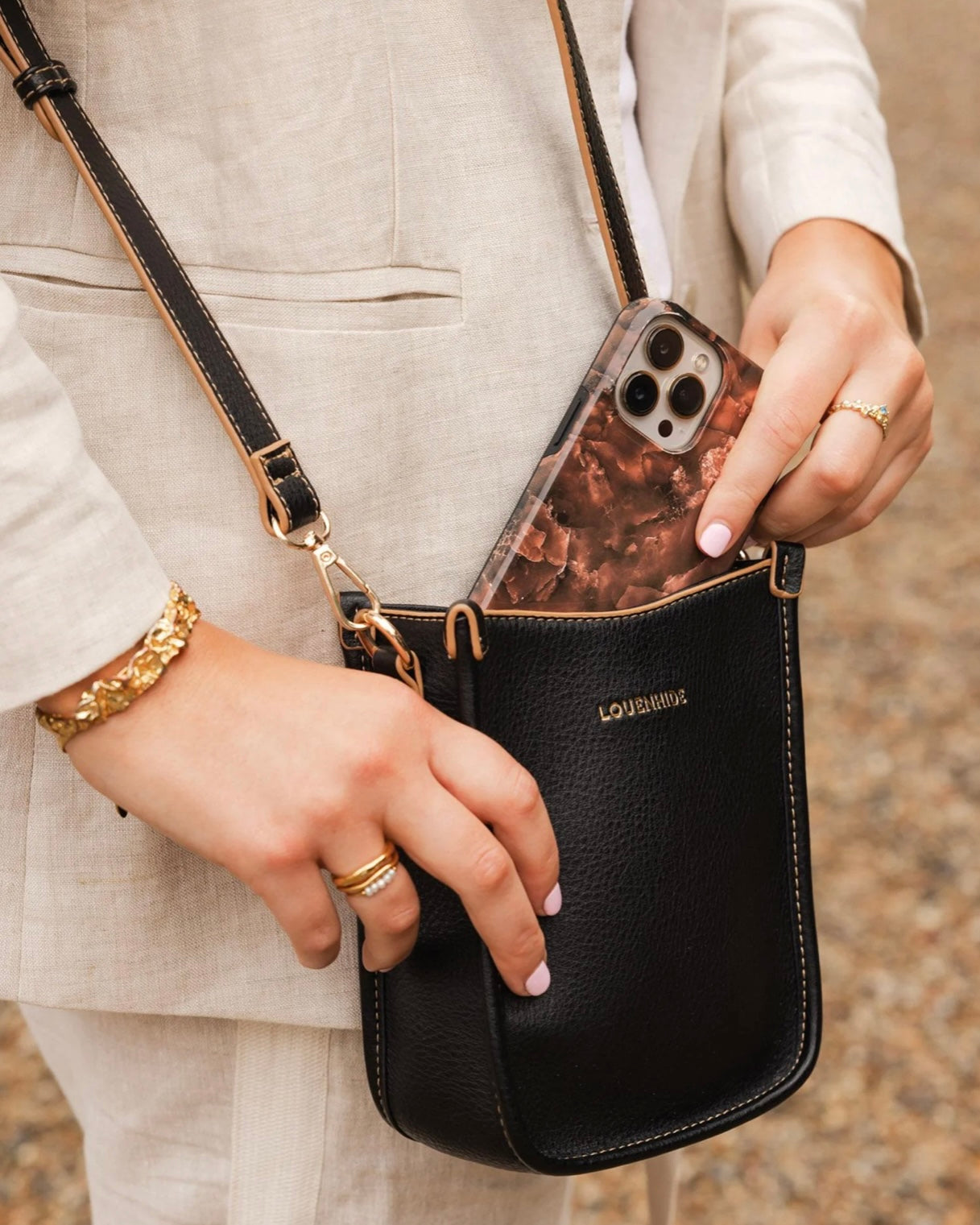 Parker Phone Crossbody Bag (Black)