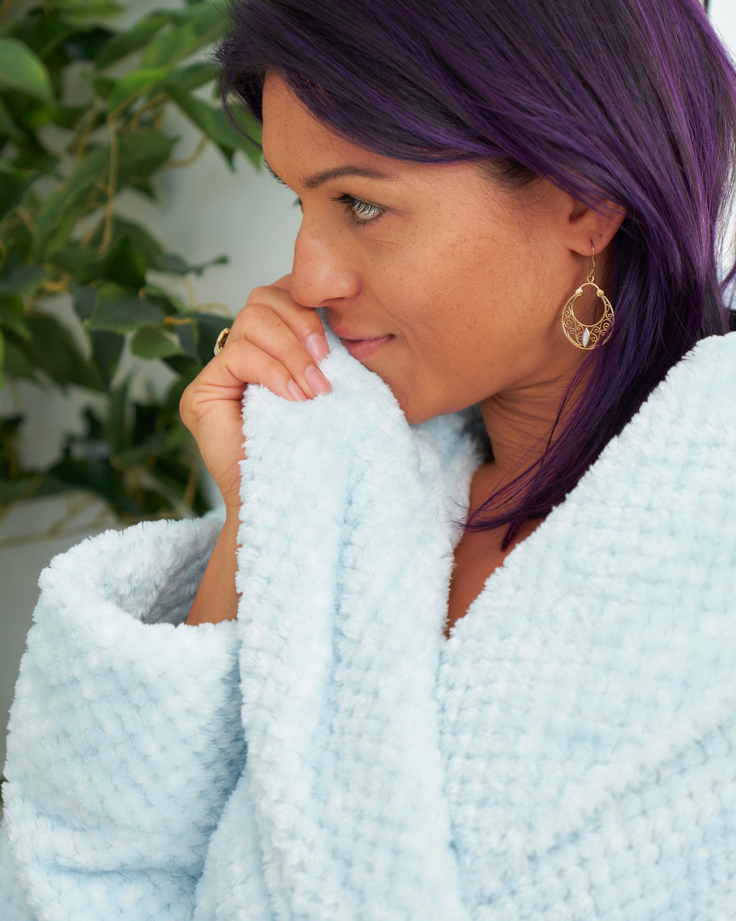 Cozy Luxe Waffle Robe (Sky Blue)