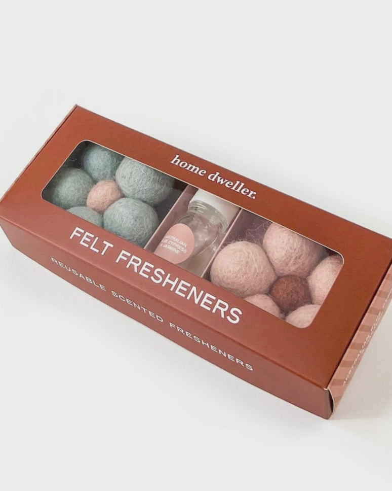 Felt Flower Fresheners (Blue Cypress & Jasmin)