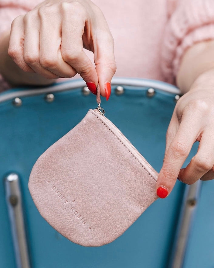 lilly purse, coin purse, dusky robin, leather, leather purse