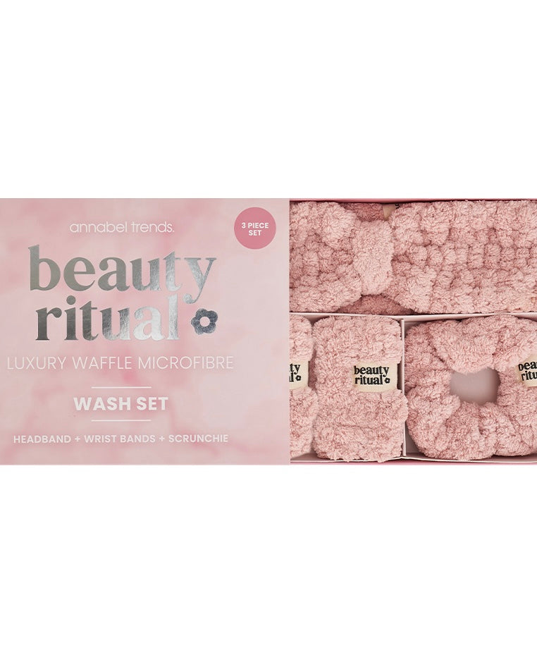 Beauty Ritual Luxury Waffle Wash Set (Dusty Pink)