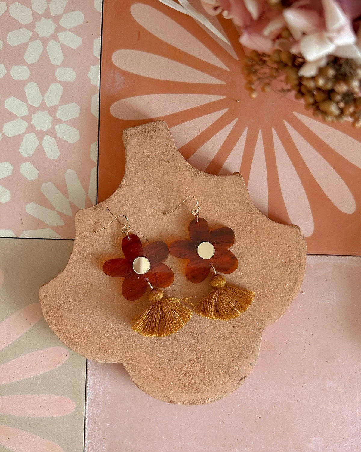 Bella Tassel Dangle Earrings (Tortoiseshell)