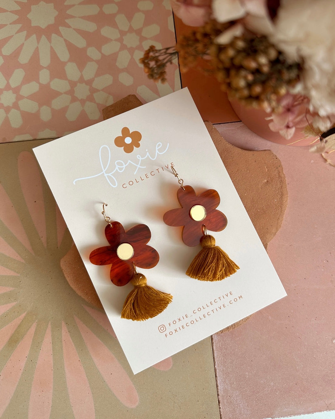 Bella Tassel Dangle Earrings (Tortoiseshell)