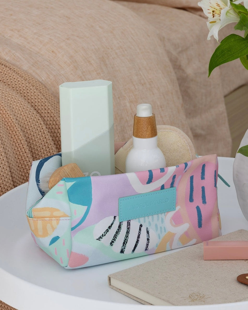 mindful marlo, haven, makeup bag, toiletry bag, wash bag,
