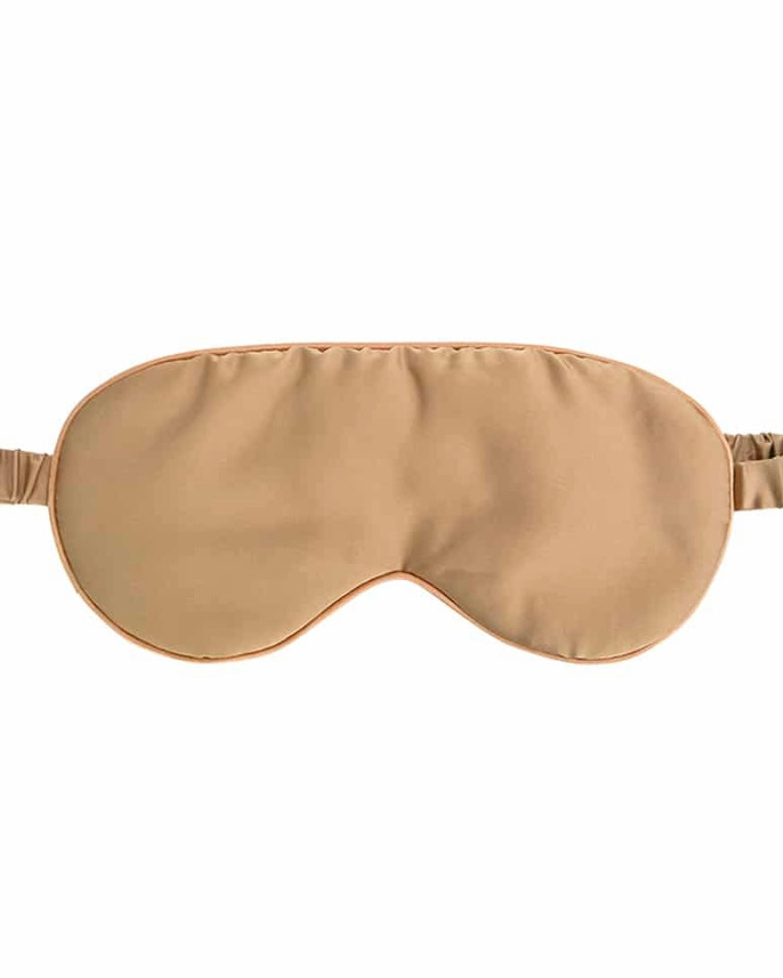 cosy luxe satin sleep set, annabel trends, satin, satin pillowcase, satin eye mask, satin, caramel