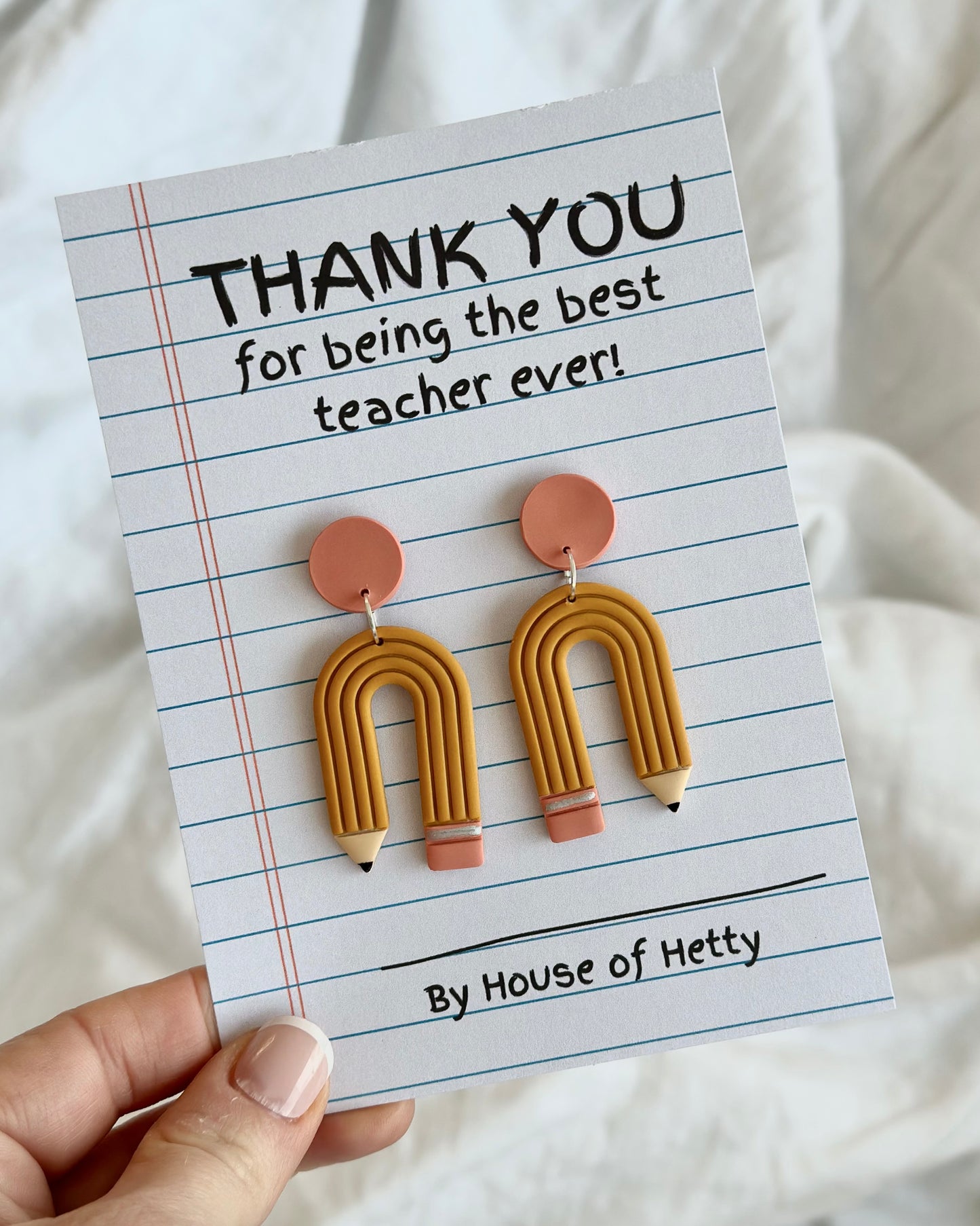 teacher gift, pencil earrings,