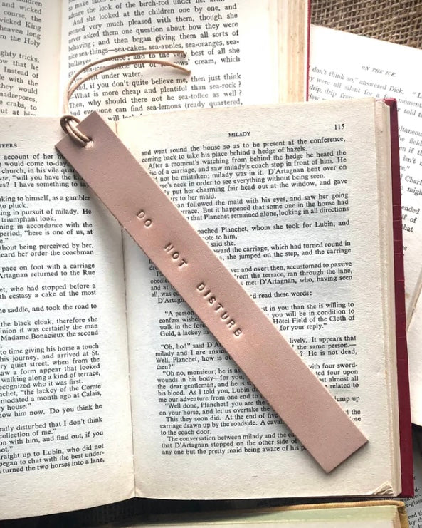 leather bookmark, teacher gift, do not disturb