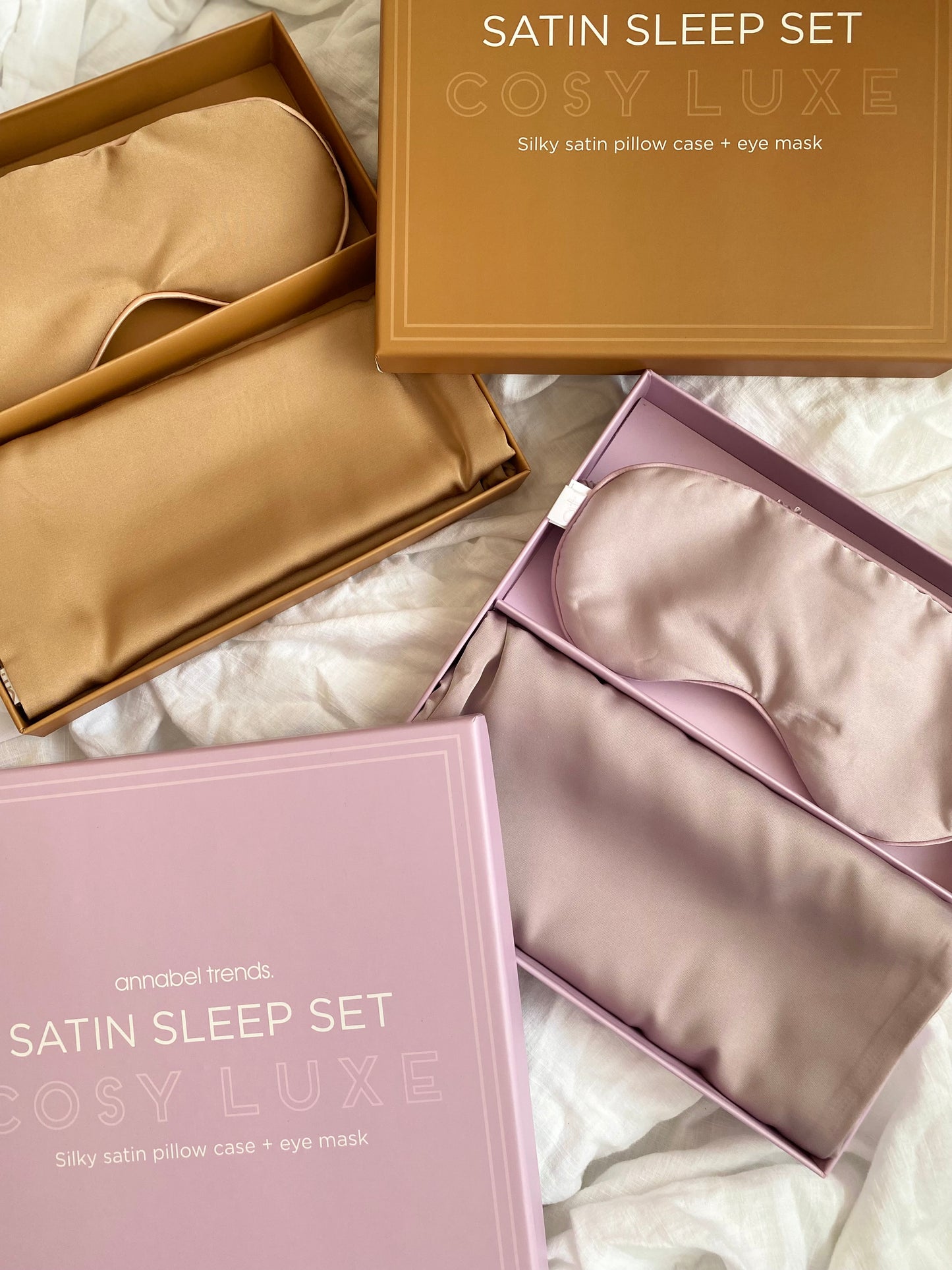Cosy Luxe Satin Sleep Set (Caramel)