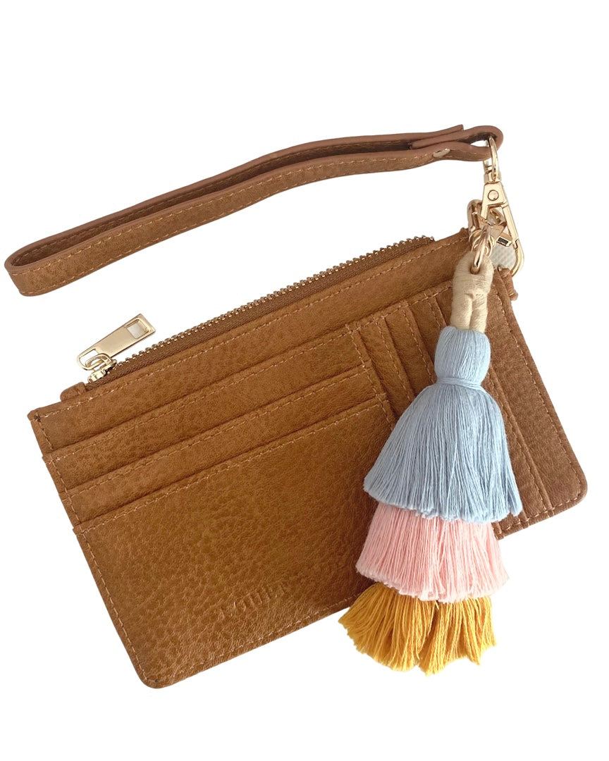 Tiered Tassel Key Ring (Blue/Mustard)